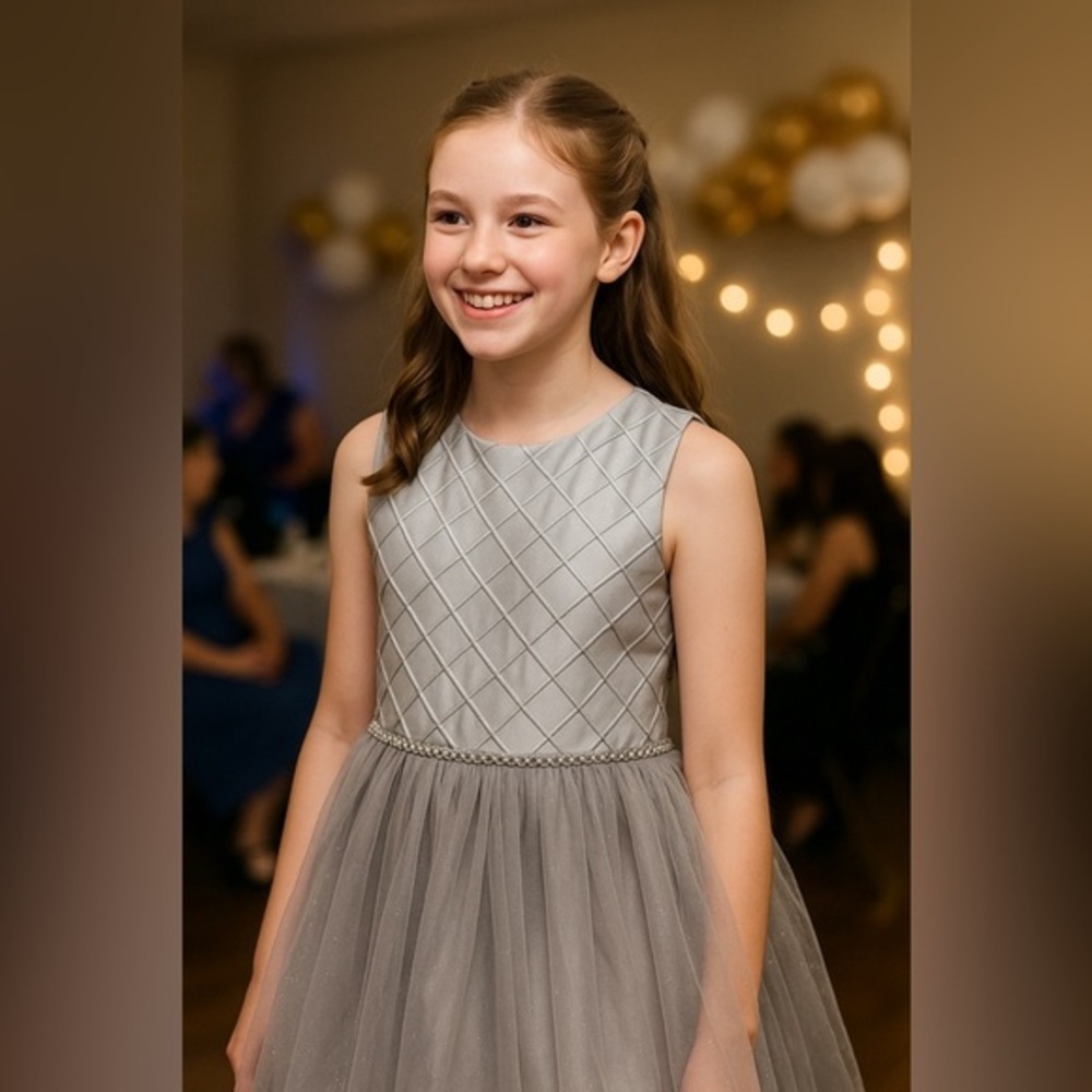 Marmellata Silver Fit and Flare Sleeveless Dress for parties